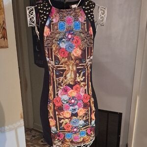 Y2k Bodycon Graphic Party Mini Dress, XS/S